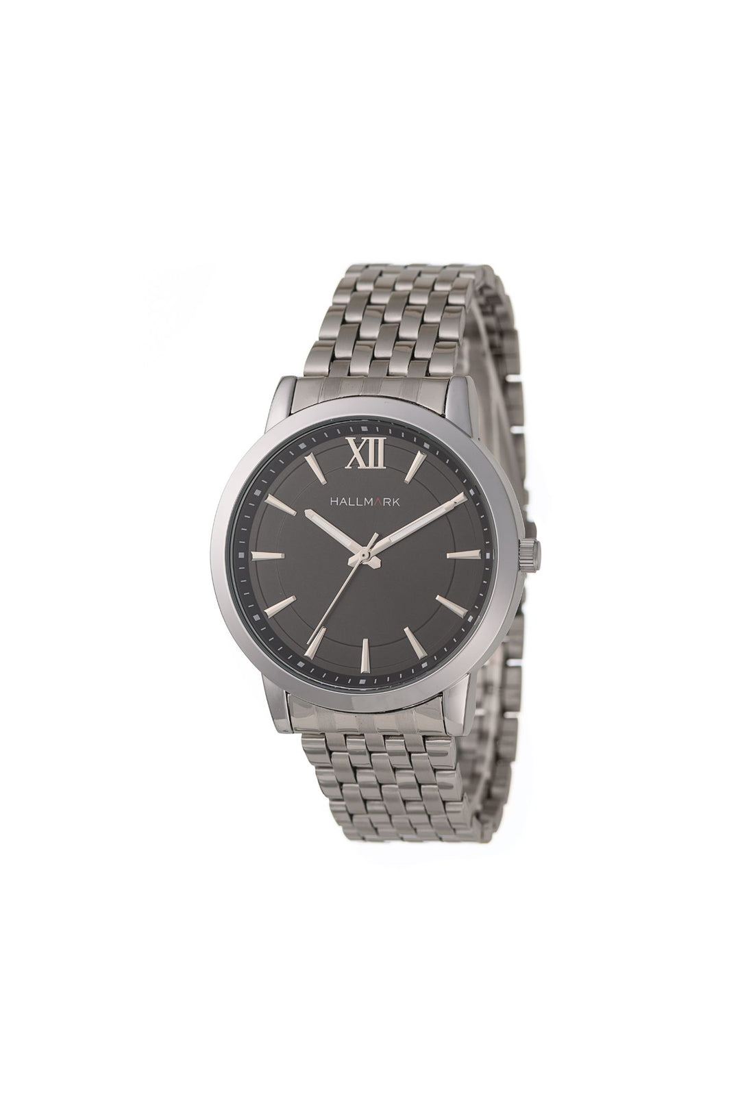 Round Bracelet Black Dial Watch - Silver