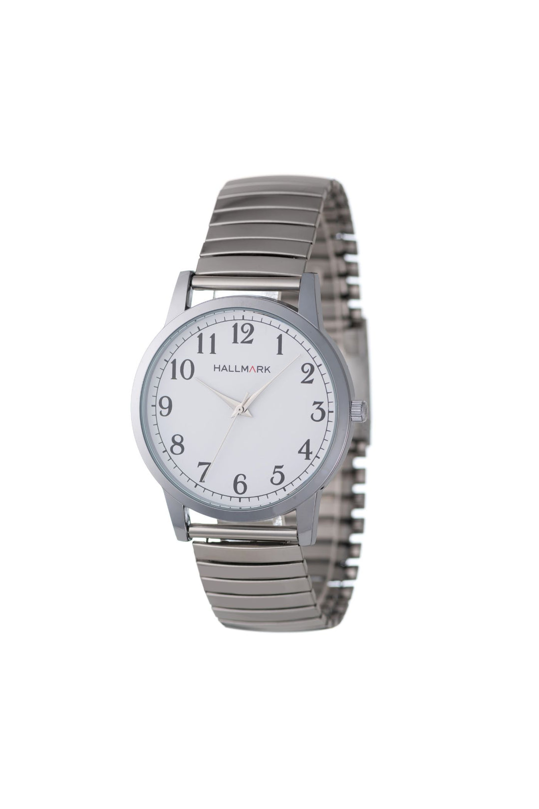 Round Flexi Band White Arabic Dial Watch - Silver