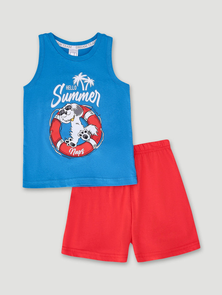 Pre-Boys Hello Summer Naps Sleeveless Sleep Set - Blue