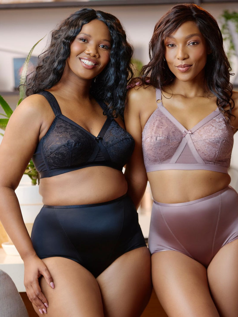 2 Pack Lace Cross Your Heart Bras - Mocha/Black