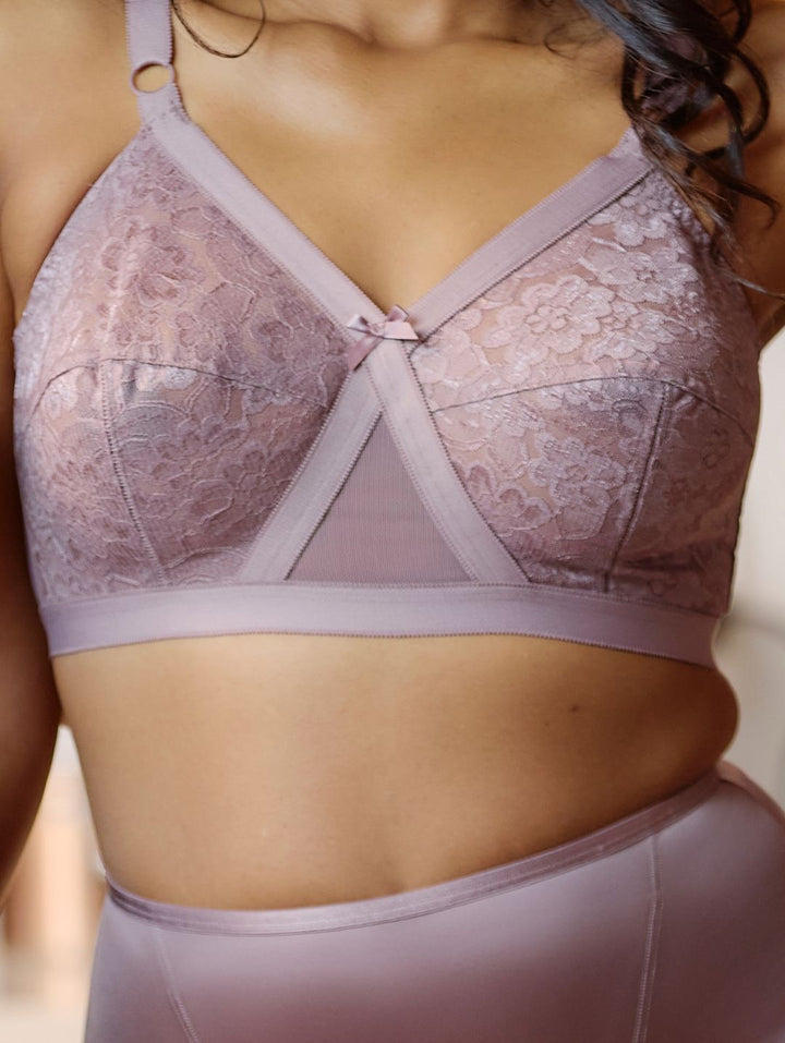 2 Pack Lace Cross Your Heart Bras - Mocha/Black