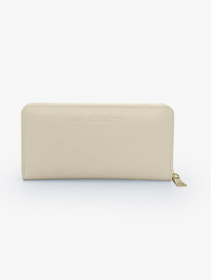 Meryl Smooth Zip Around Purse - Cream