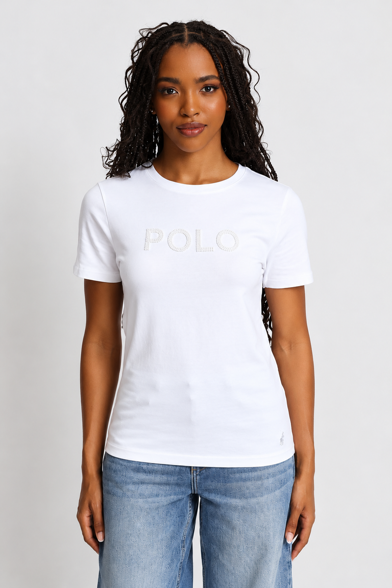 Lily Beaded T-Shirt - White