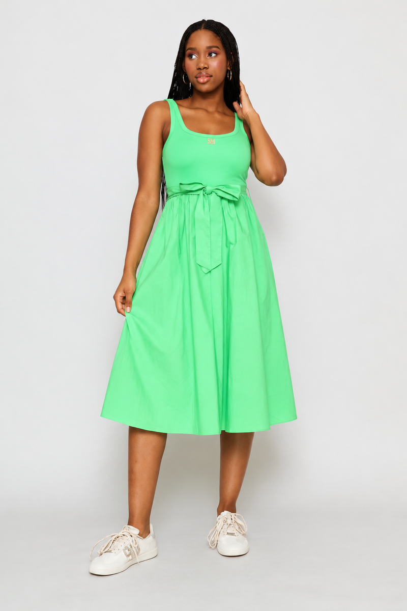 Elaine Fit & Flare Dress - Green