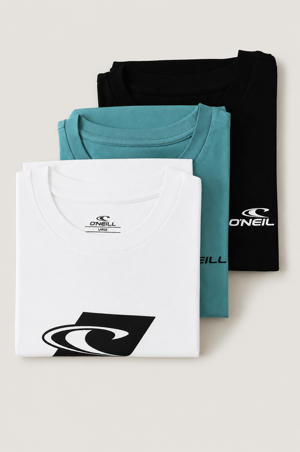 3 Pack Brand Tees - White/Blue/Black