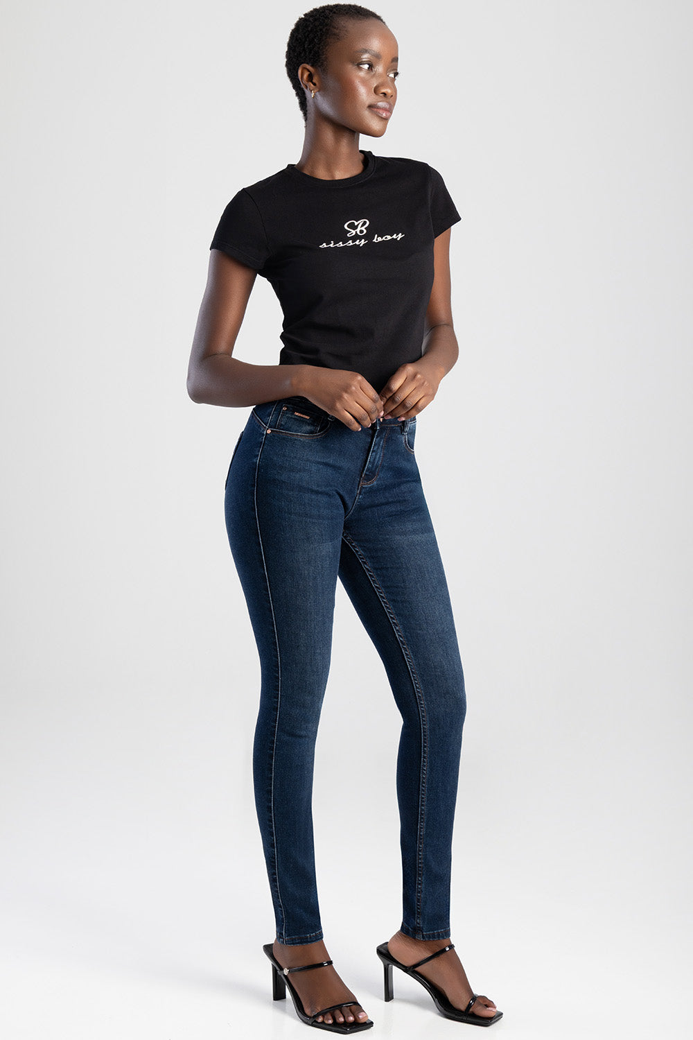 Logan Axel Dark Vintage Skinny Denim - Dark Wash