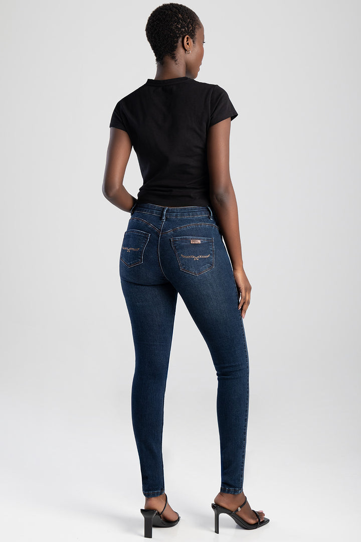 Logan Axel Dark Vintage Skinny Denim - Dark Wash