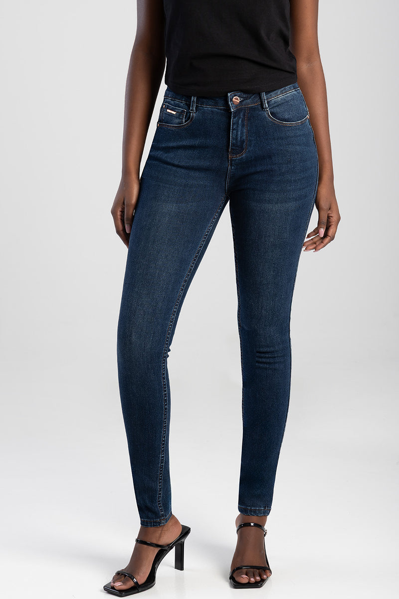 Logan Axel Dark Vintage Skinny Denim - Dark Wash