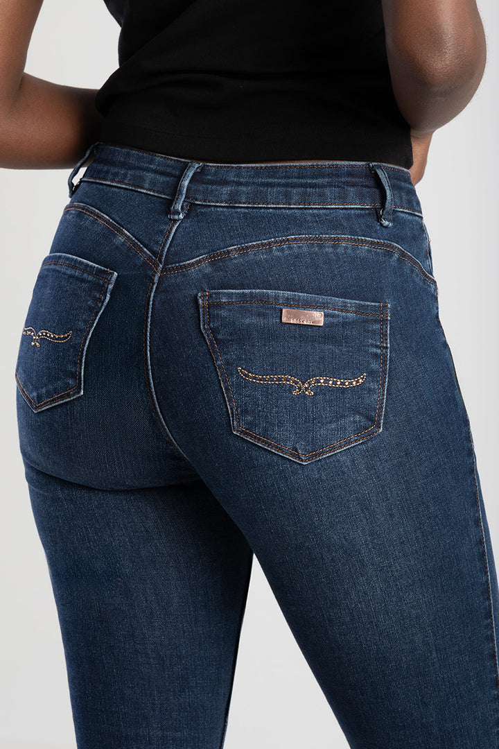 Logan Axel Dark Vintage Skinny Denim - Dark Wash