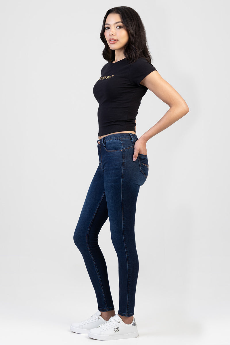 Logan Axel Dark Vintage Skinny Denim - Dark Wash