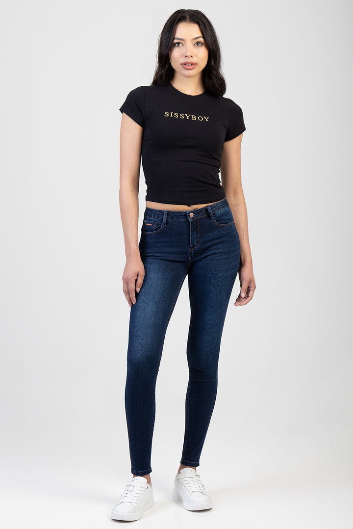 Logan Axel Dark Vintage Skinny Denim - Dark Wash