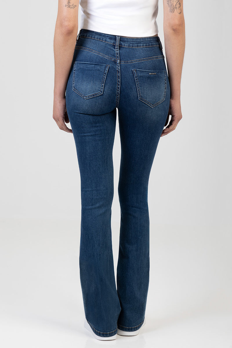 Bootleg Denim Jean - Med Wash
