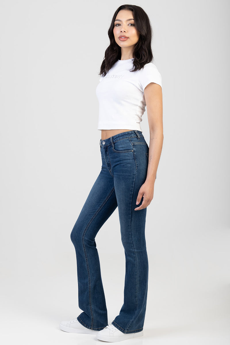 Bootleg Denim Jean - Med Wash