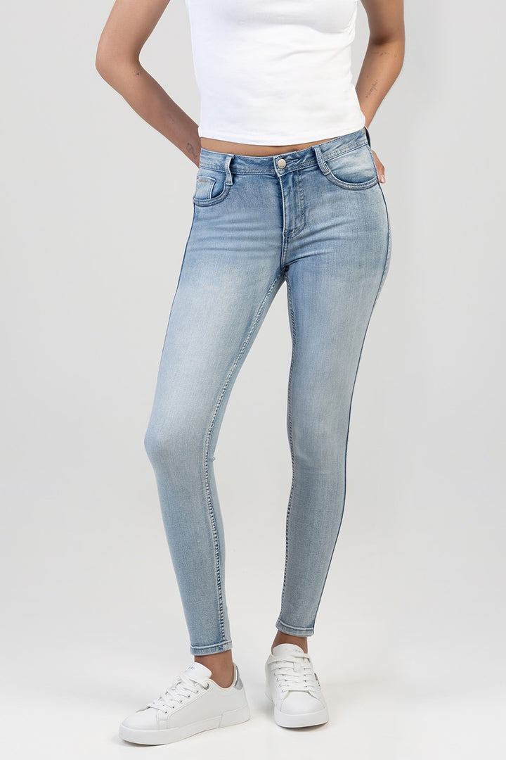 Zoey Mid-Waist Basic Skinny Denim - Light Wash