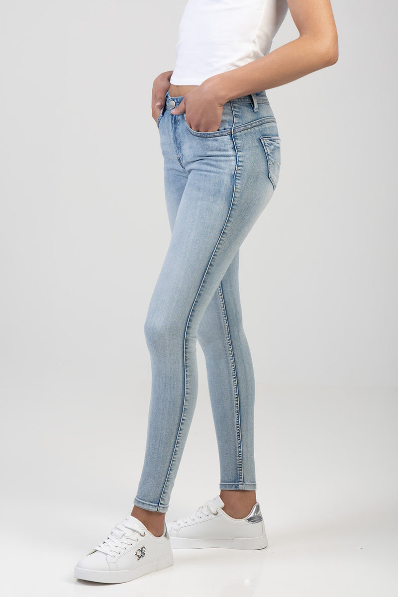 Zoey Mid-Waist Basic Skinny Denim - Light Wash