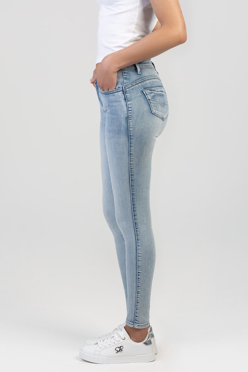 Zoey Mid-Waist Basic Skinny Denim - Light Wash