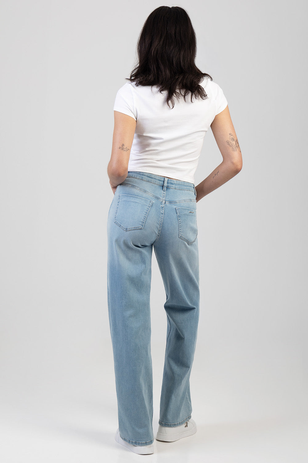 Samanta High Waist Wide Leg Denim - Light Wash