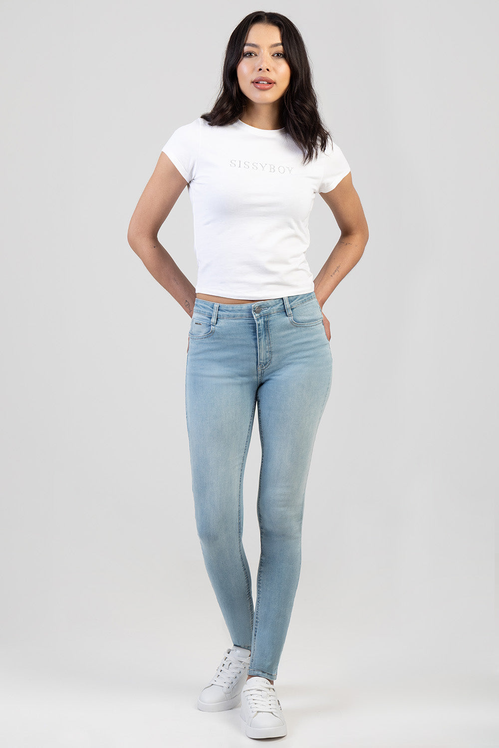 Renee Mid Waist Skinny Denim - Light Wash