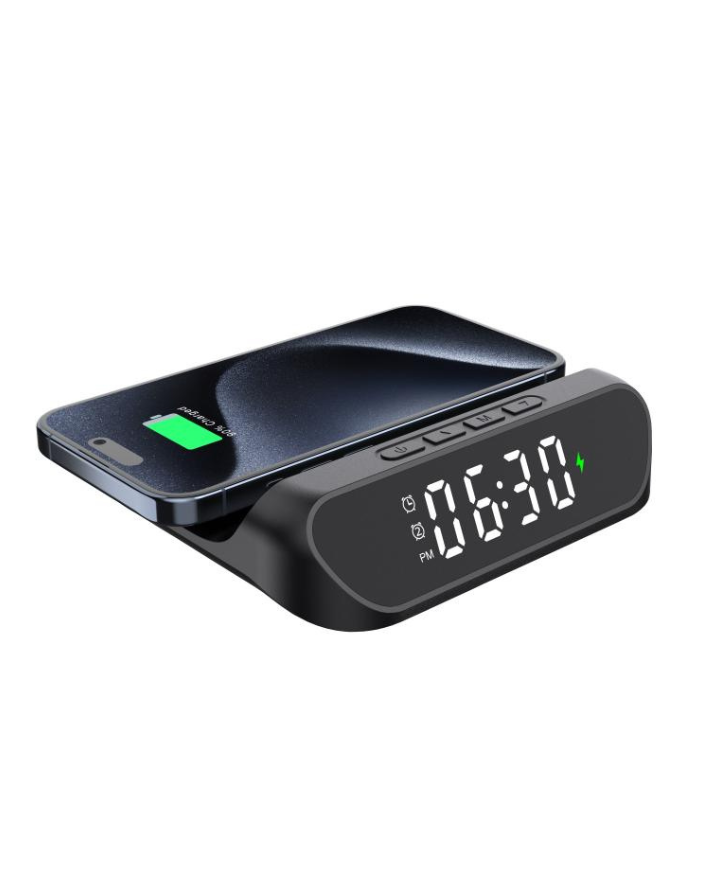Wireless Charger Clock Pad 15w Hybrid Black