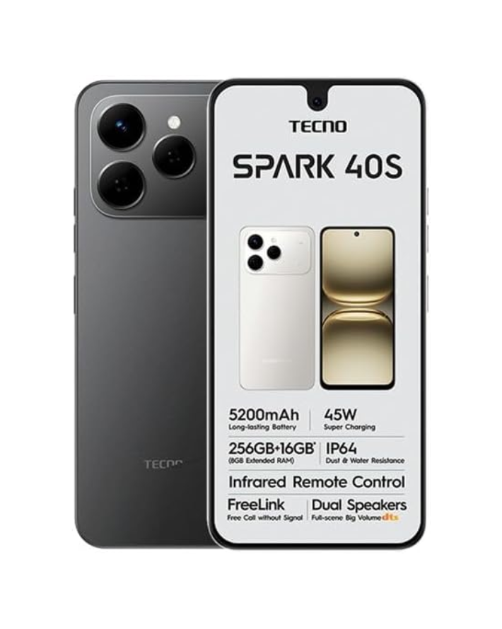 40S 8/256GB 4G Dual Sim Cellphone - Black