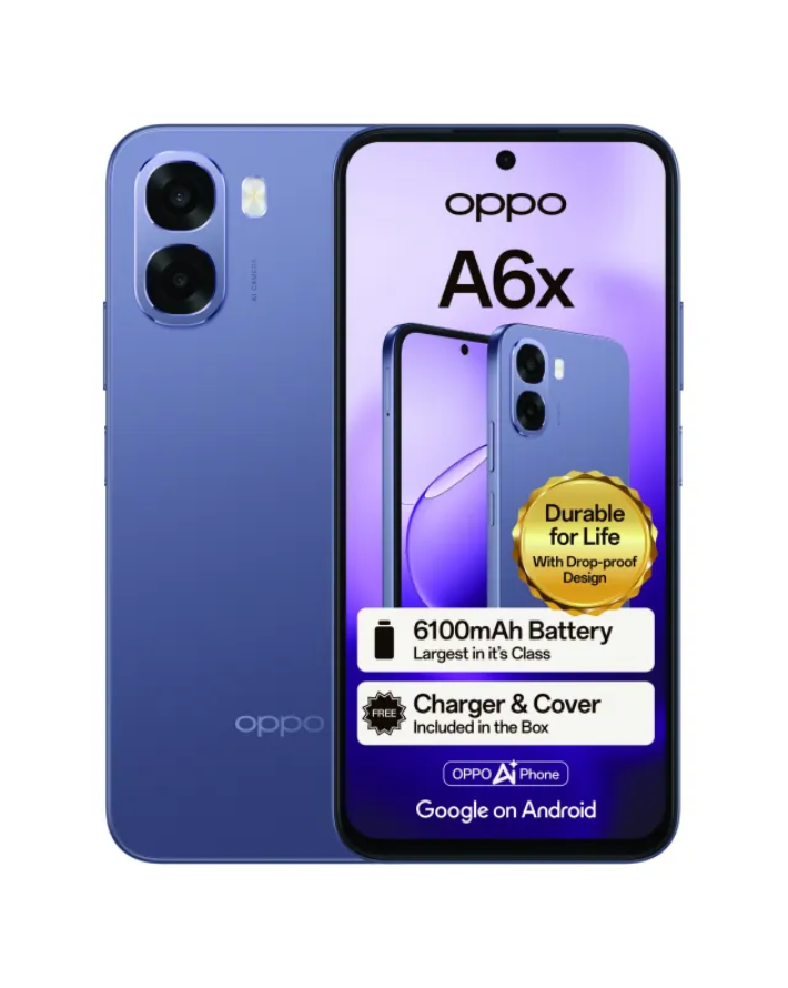 A6X 4/64GB 4G Dual Sim Cellphone - Purple