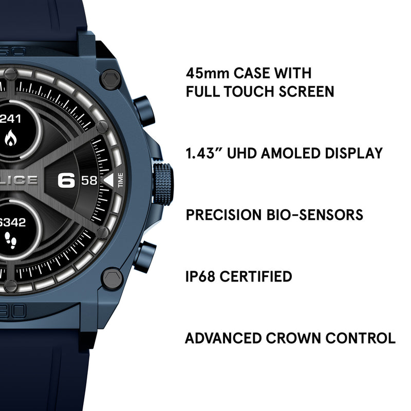 Blue Case & LED Screen Smart Watch With Blue Strap - Blue