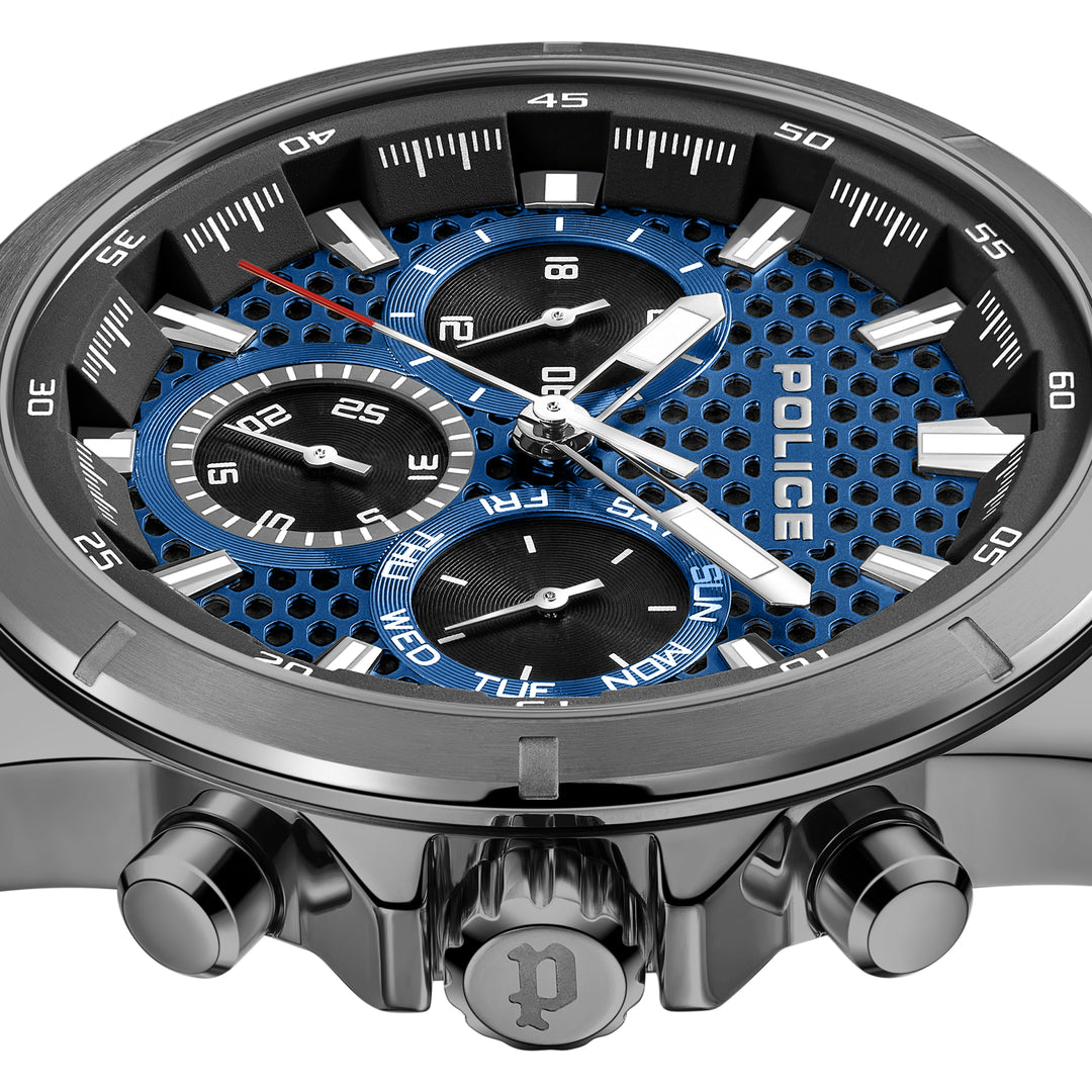 Blue Dial & Gunmetal Steel Bracelet Strap Watch