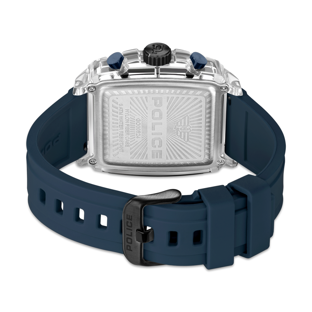 Stainless Steel Case Silver Dial Watch With Stainless Steel Strap - Blue