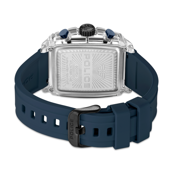 Stainless Steel Case Silver Dial Watch With Stainless Steel Strap - Blue