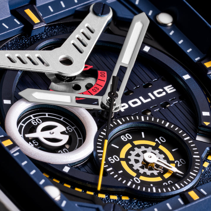 Stainless Steel Case Silver Dial Watch With Stainless Steel Strap - Blue