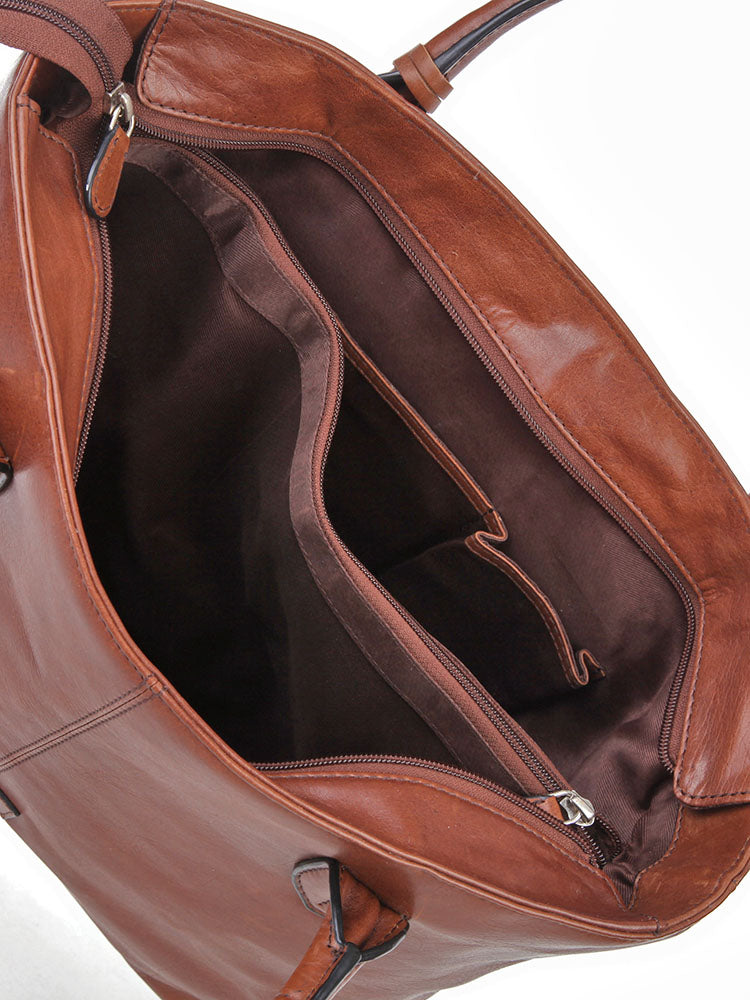 Colorado Leather Tote Bag - Brown