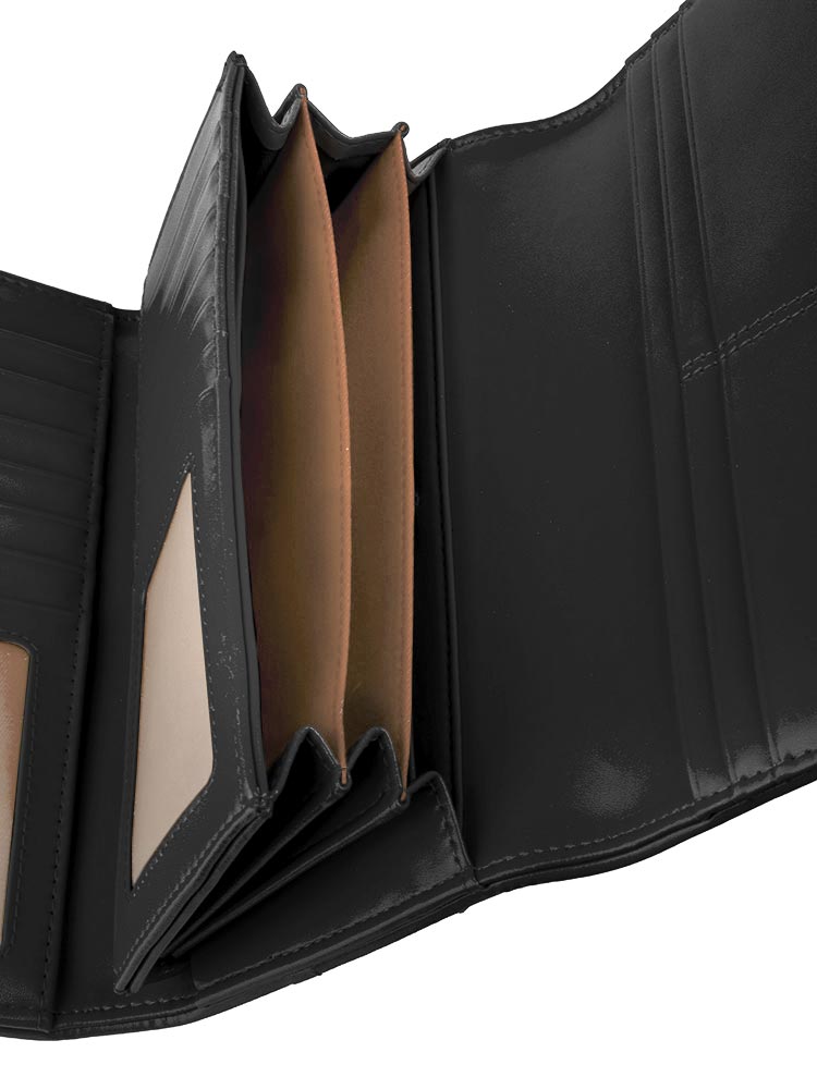 Lyon Trifold Purse - Black