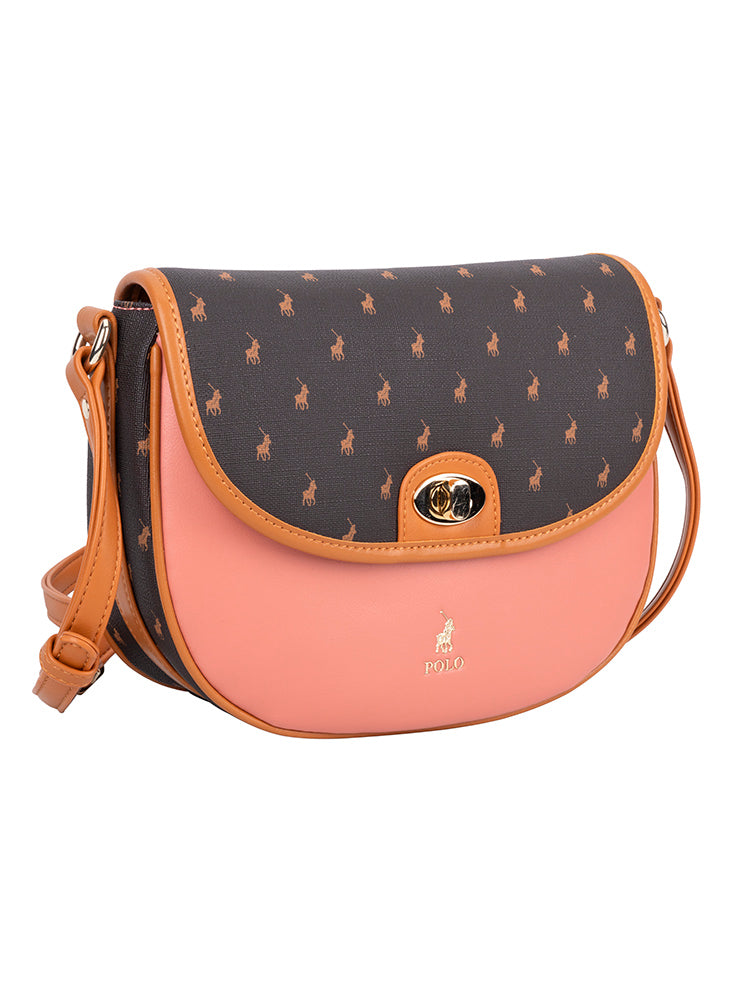 Casablanca Saddle Crossbody Bag - Coral