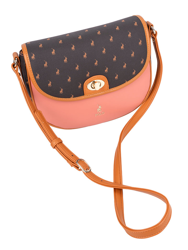 Casablanca Saddle Crossbody Bag - Coral