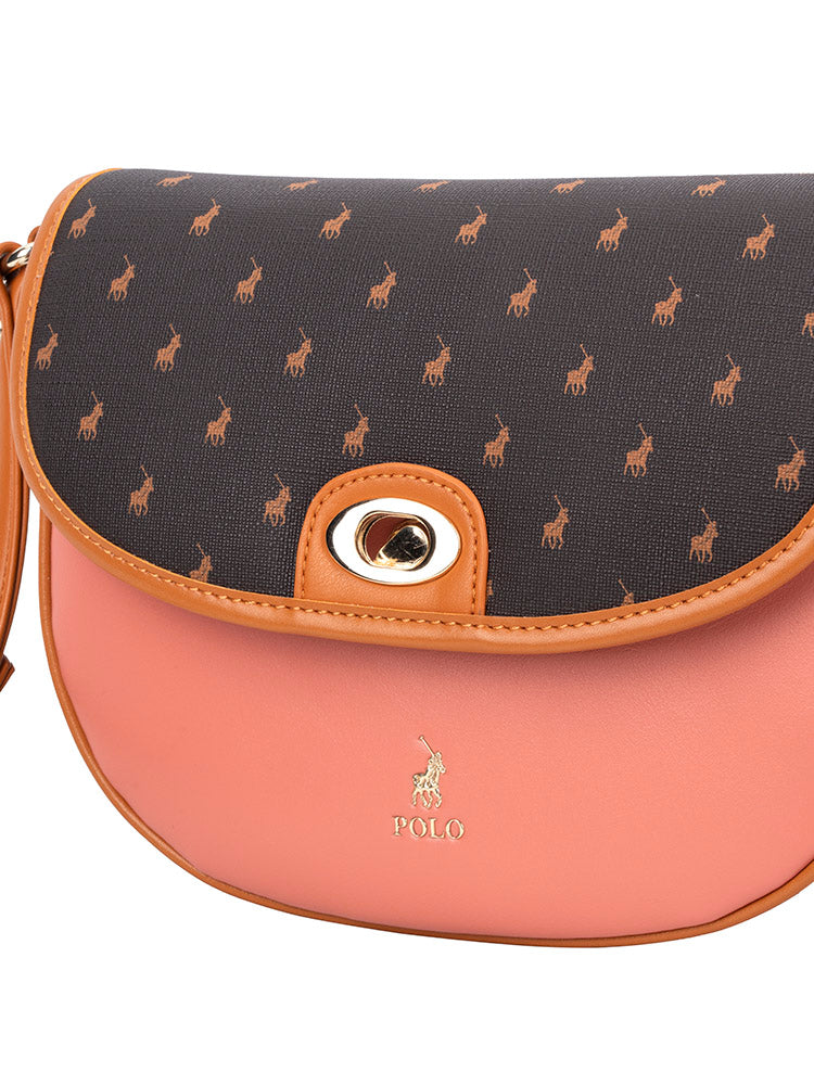 Casablanca Saddle Crossbody Bag - Coral