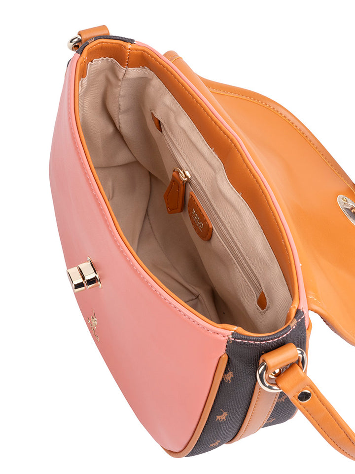 Casablanca Saddle Crossbody Bag - Coral