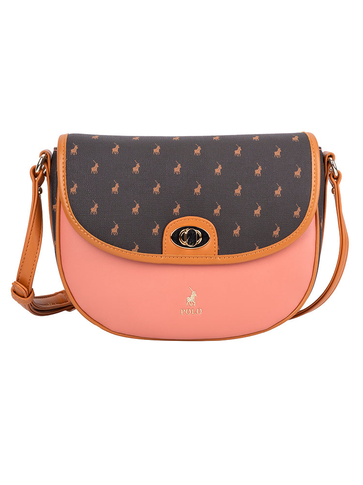Casablanca Saddle Crossbody Bag - Coral