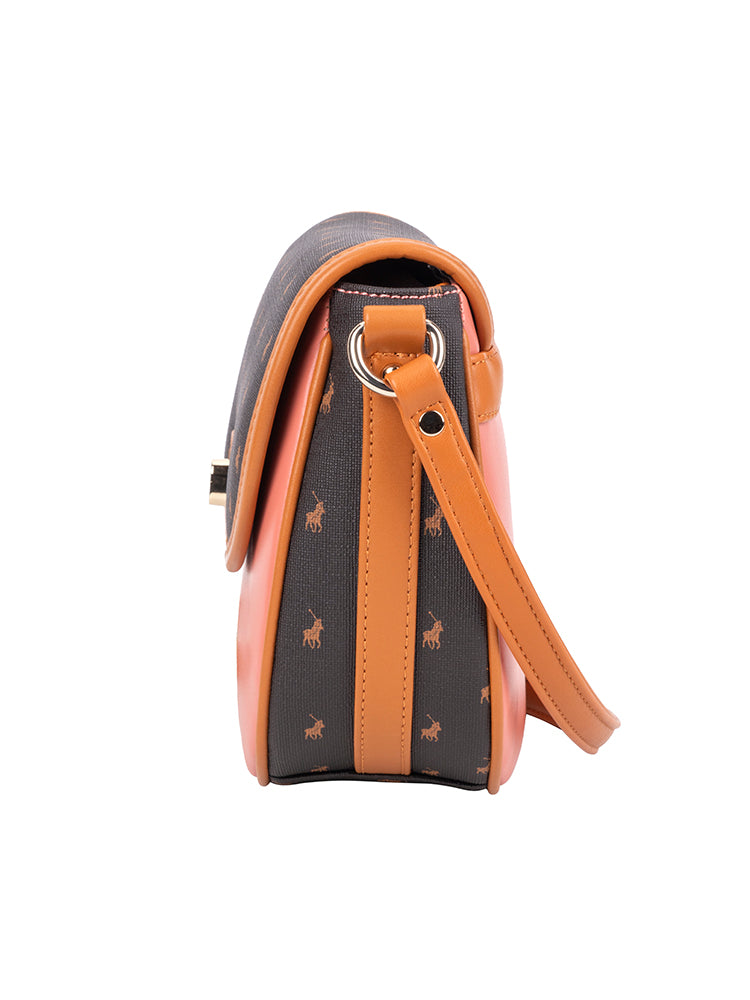 Casablanca Saddle Crossbody Bag - Coral