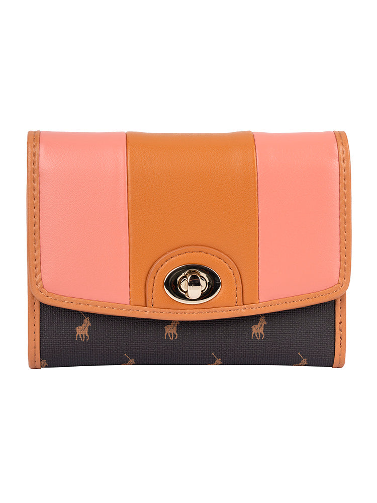Casablanca Compact Trifold Purse - Coral