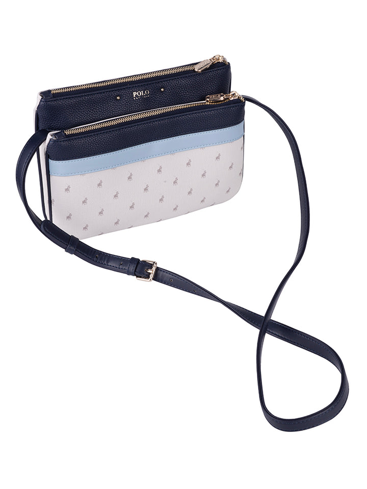 Kensington Double Pocket Sling Bag - Blue