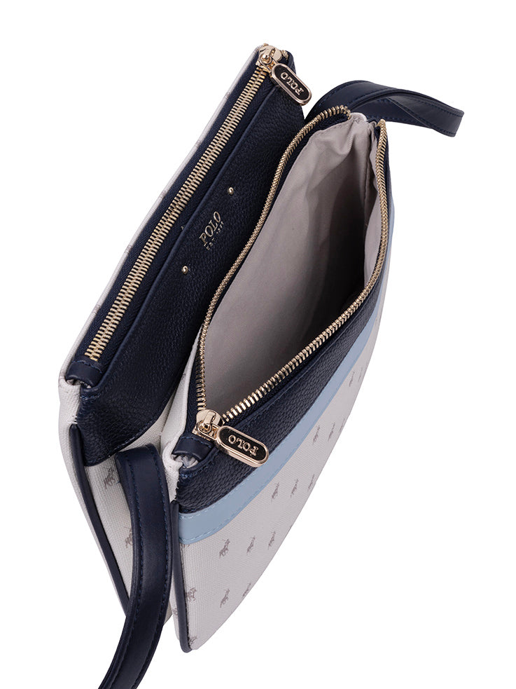 Kensington Double Pocket Sling Bag - Blue