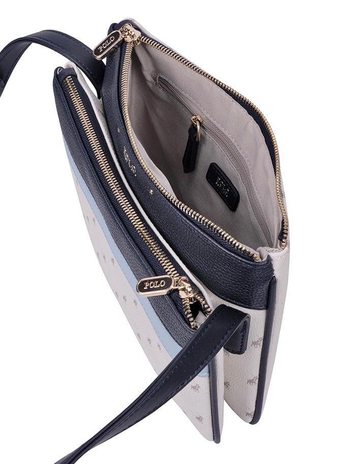 Kensington Double Pocket Sling Bag - Blue