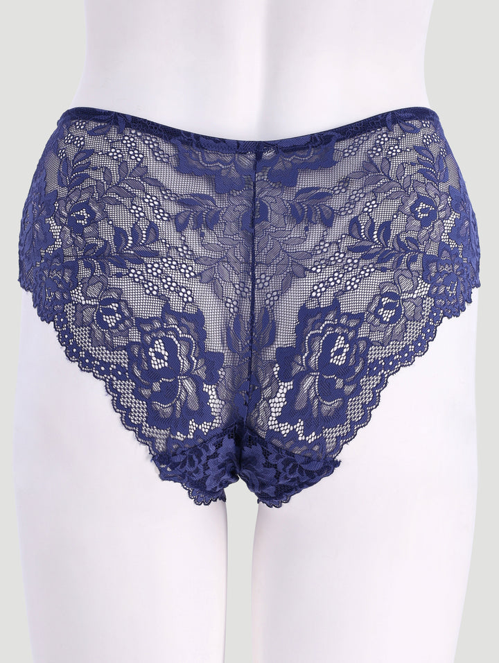3 Pack Lace Boyleg Panties - Navy/Mauve/Cream