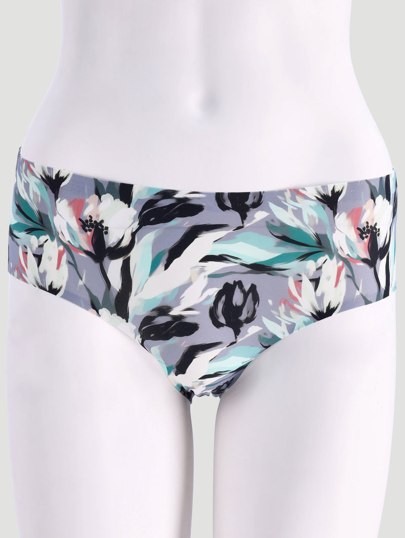 3 Pack Seamless Boyleg Panties - Floral/Rose/Black