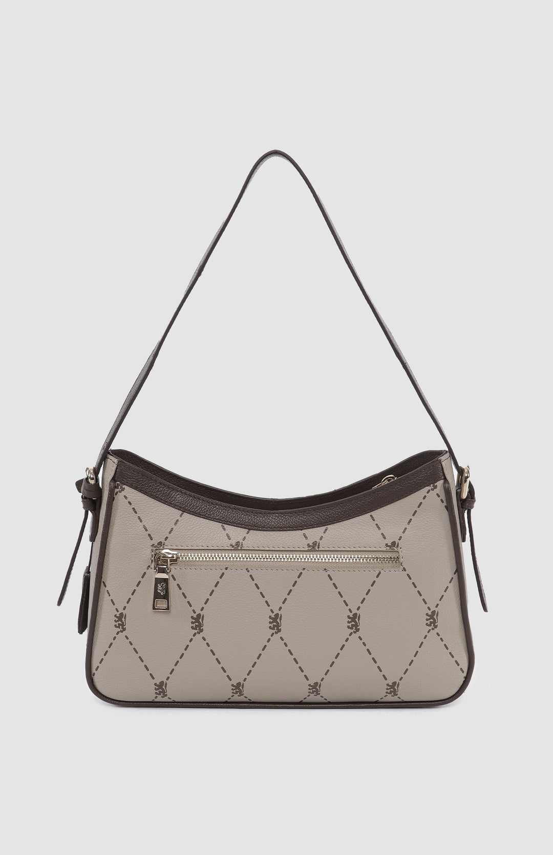 Argyle Print Small Shoulder Bag - Stone