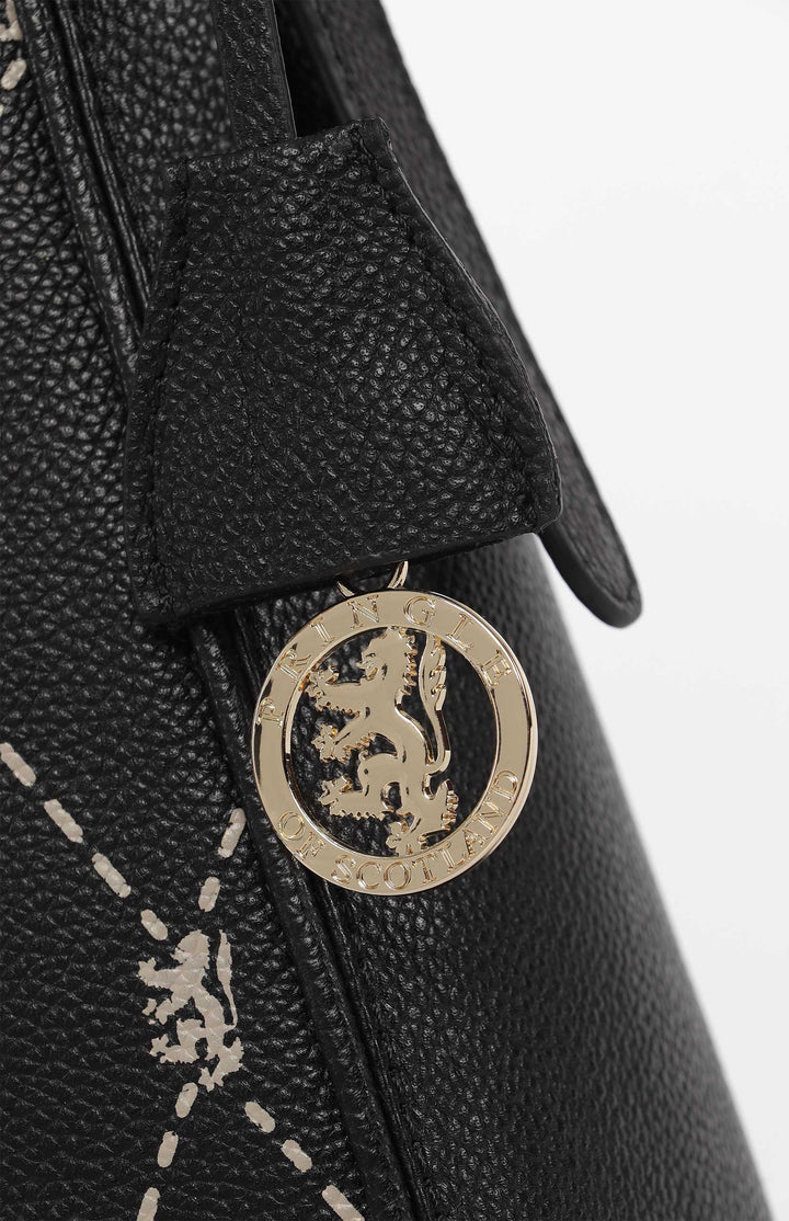 Argyle Print Hobo Bag - Black