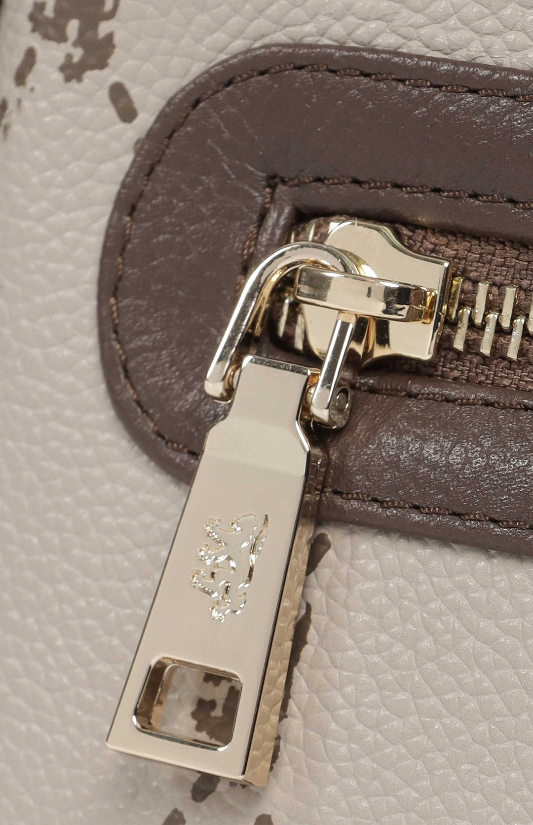 Argyle Print Flapover Crossbody Bag - Stone