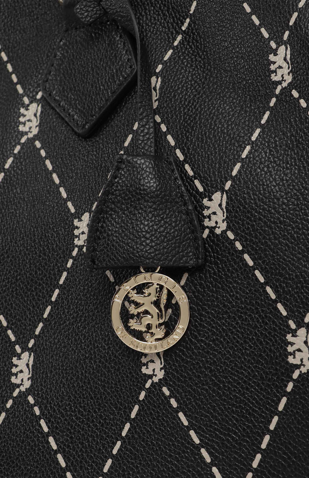 Argyle Print Work Laptop Tote Bag - Black