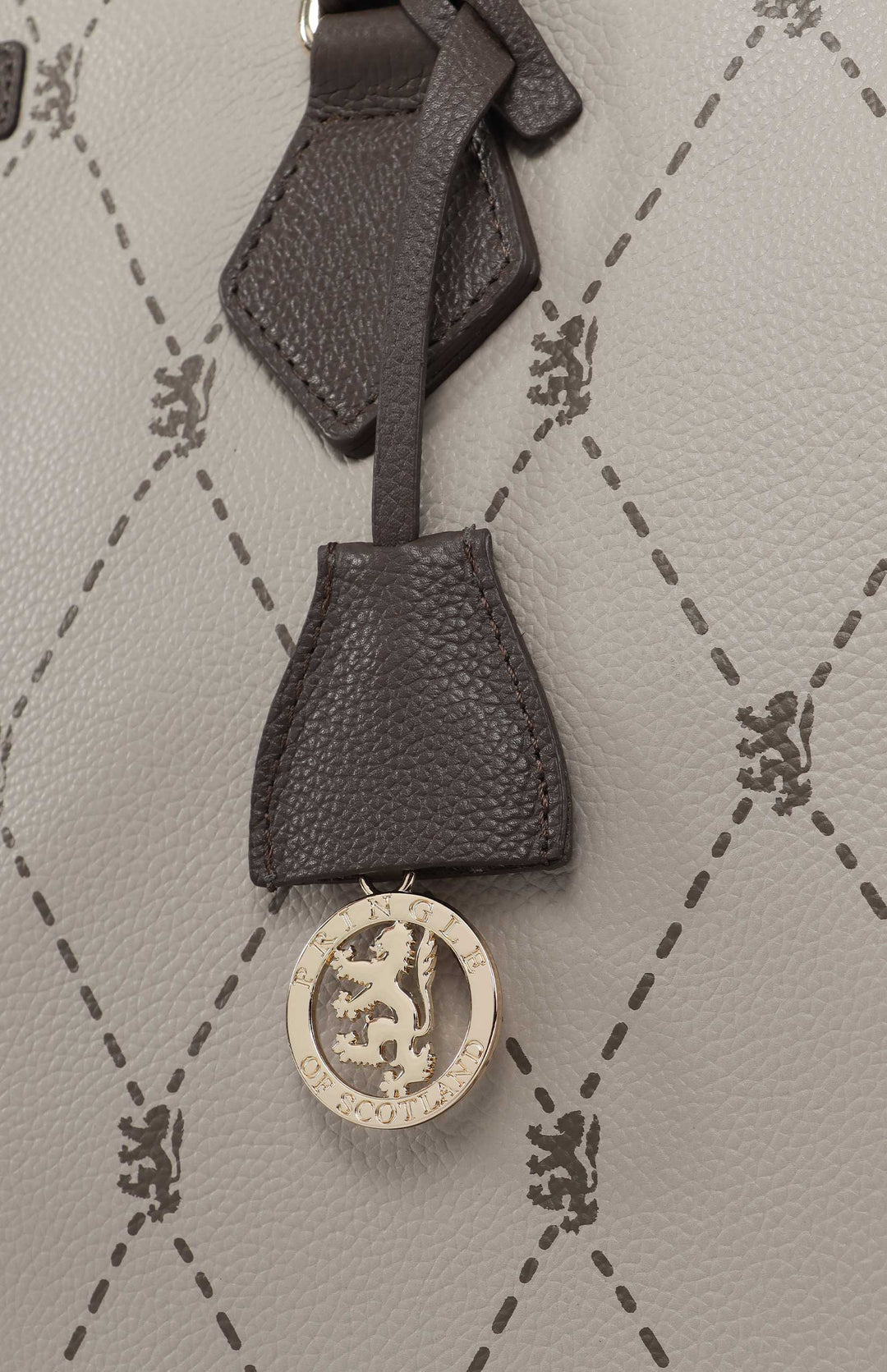 Argyle Print Work Laptop Tote Bag - Stone