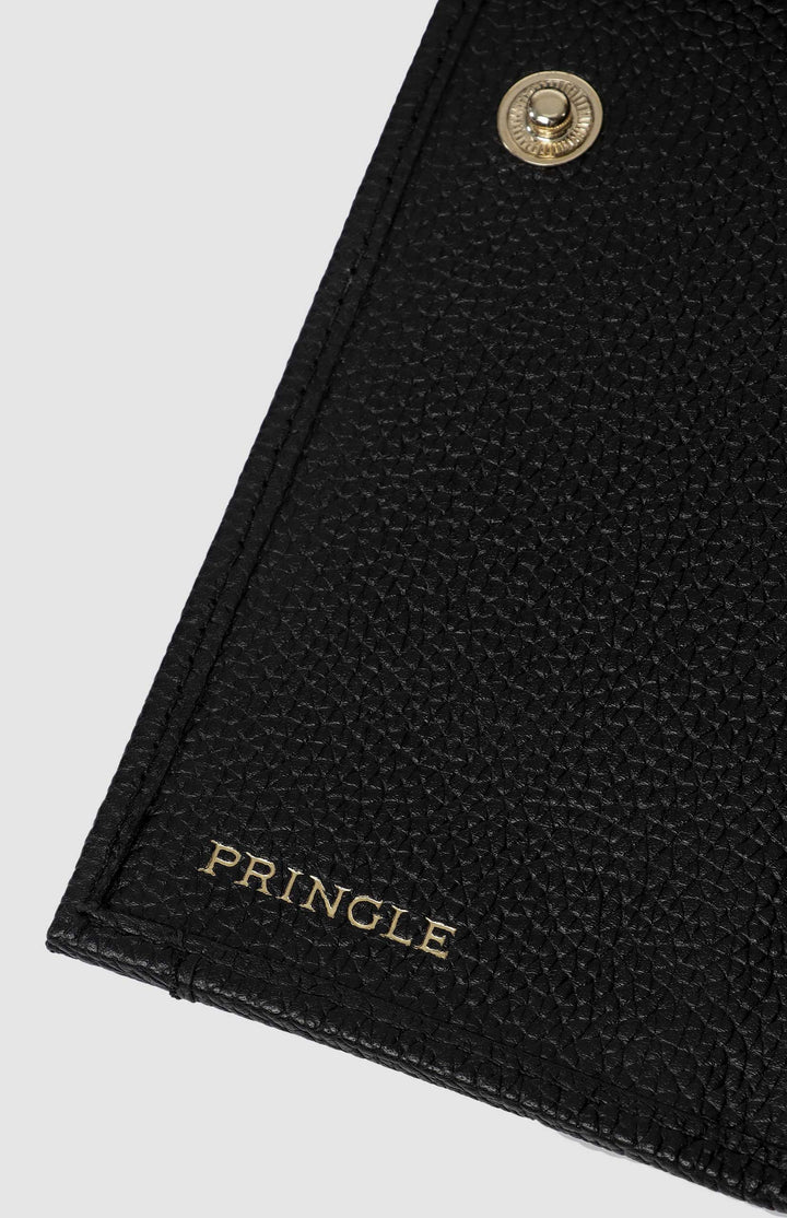 Argyle Print Flapover Purse - Black